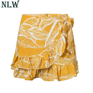 Boho Print Summer Wrap Skirt Women