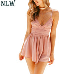 Pink Lace Strap Sexy Playsuit