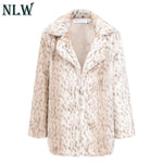 Leopard Luxury Faux Fur Coat Jacket