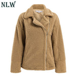 Lamb Teddy Pink Solid Coat Jacket Women