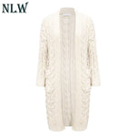 Chenille Wool Long Pink Cardigans Women