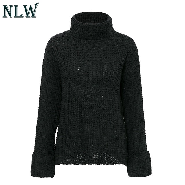 Turtleneck Knitted Casual Sweater Women