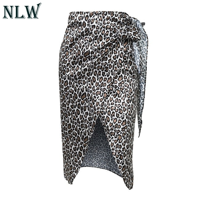 High Waist Bow Wrap Skirt Women