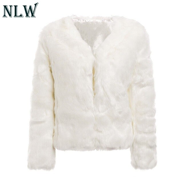 Luxury Thick Warm Faux Fur Coat Jacket Women