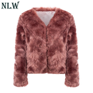 Luxury Thick Warm Faux Fur Coat Jacket Women