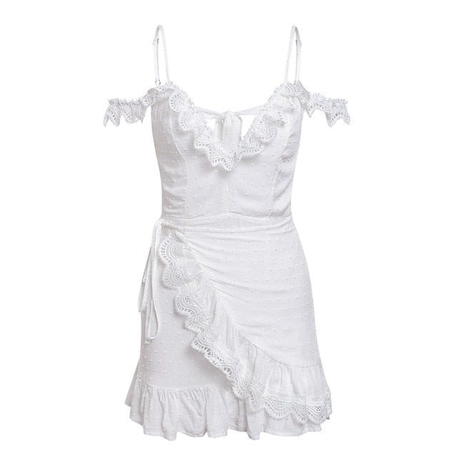 Solid Lace Sexy  Summer Dresss Women