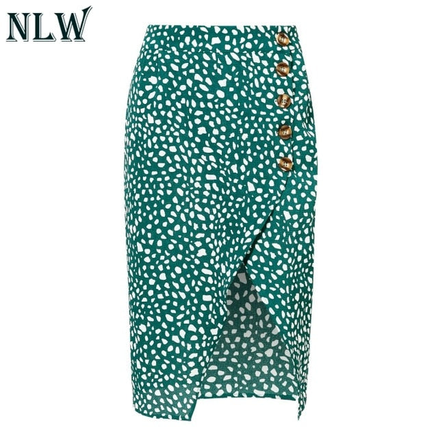 High Waist Leopard Print Skirts Women