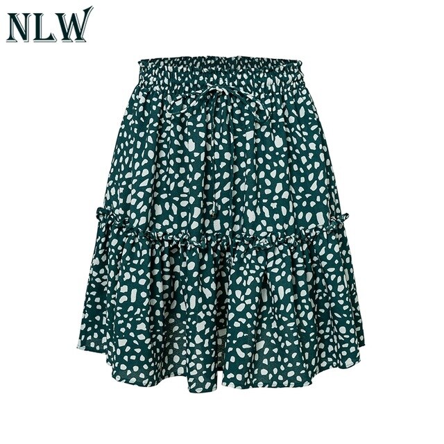 Summer Vintage Green Polka Dot Ruffles