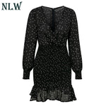 Long Sleeve Ruffles Women Dress