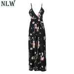 Pink Floral Summer Jumpsuits Elegant Women