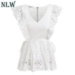 Summer Elegant White Embroidery Women