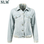 Sky Blue Vintage Ripped Denim Jacket