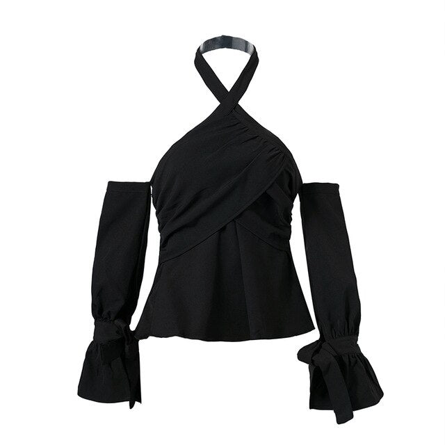 Casual Black Solid Blouse