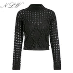 White Hollow out Fashion Sweater Women